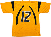 West Virginia Mountaineer Geno Smith Autographed Gold Jersey Beckett BAS Witness Stock #254166