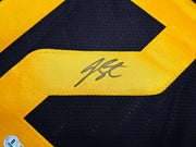 West Virginia Mountaineer Geno Smith Autographed Blue Jersey Beckett BAS Witness Stock #254165
