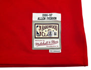 Philadelphia 76ers Allen Iverson Autographed Red Authentic Mitchell & Ness 1996-97 HWC Swingman Diamond NBA 75th Anniversary Jersey Size M Beckett BAS Witness Stock #253626