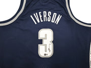 Georgetown Hoyas Allen Iverson Autographed Blue Authentic Mitchell & Ness 1995-96 College Vault Jersey Size 2XLT Beckett BAS Witness Stock #253630