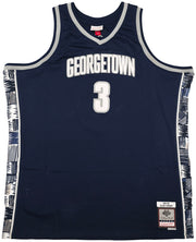 Georgetown Hoyas Allen Iverson Autographed Blue Authentic Mitchell & Ness 1995-96 College Vault Jersey Size 2XLT Beckett BAS Witness Stock #253630