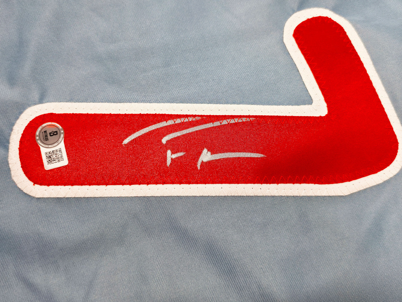 Philadelphia Phillies Trea Turner Autographed Blue Jersey Beckett BAS Witness Stock #253901