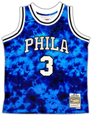 Philadelphia 76ers Allen Iverson Autographed Blue Authentic Mitchell & Ness 1996-97 HWC Swingman Galaxy Jersey Size L Beckett BAS Witness Stock #253621