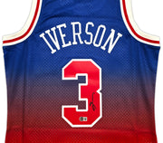 Philadelphia 76ers Allen Iverson Autographed Red Authentic Mitchell & Ness 1996-97 HWC Swingman Fadeaway Jersey Size M Beckett BAS Witness Stock #253631