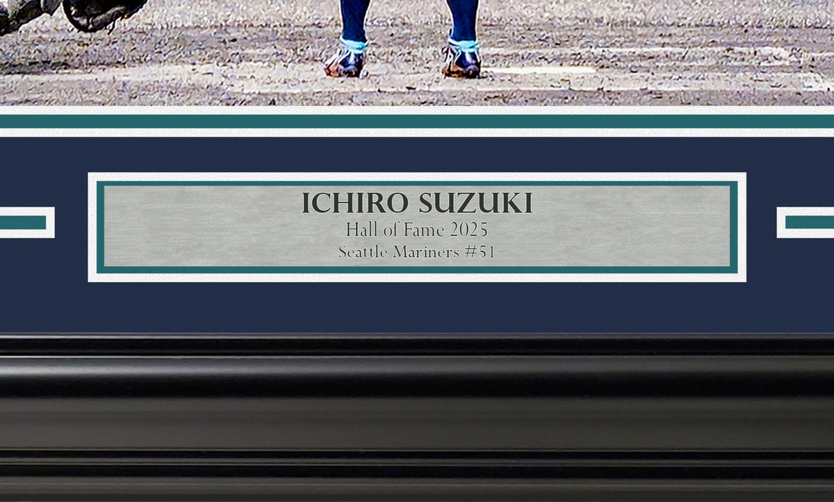 Ichiro Suzuki Autographed Framed 16x20 Photo Seattle Mariners Final At Bat IS Holo Stock #254241