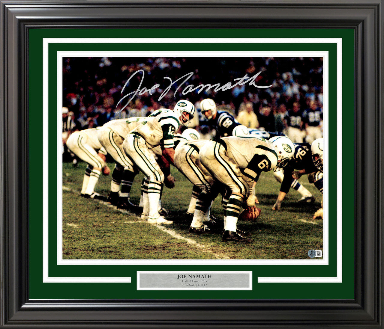 Joe Namath Autographed Framed 16x20 Photo New York Jets Beckett BAS Witness Stock #254243