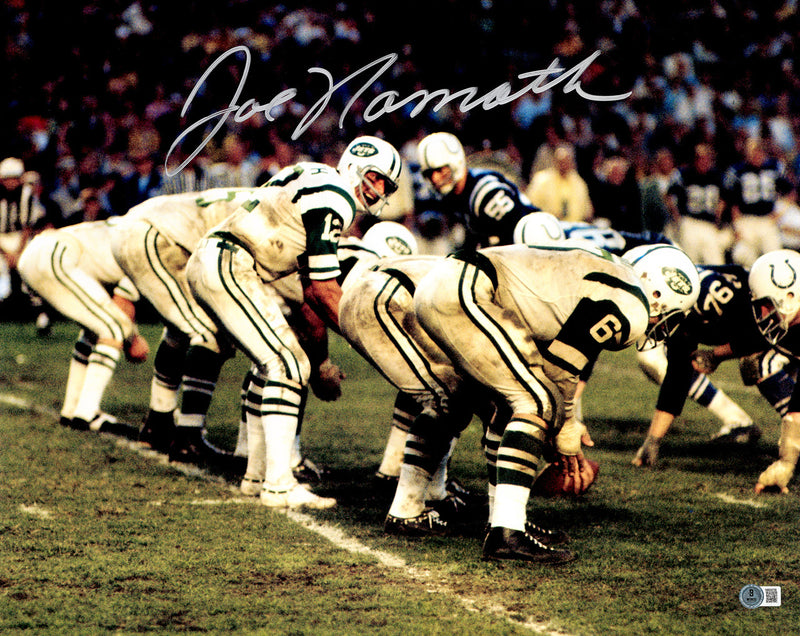 Joe Namath Autographed Framed 16x20 Photo New York Jets Beckett BAS Witness Stock #254243