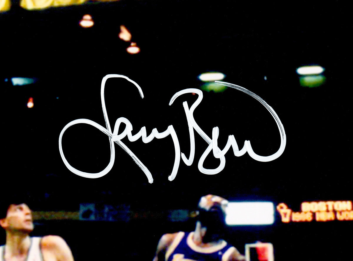 Larry Bird Autographed Framed 16x20 Photo Boston Celtics Beckett BAS Witness Stock #254250