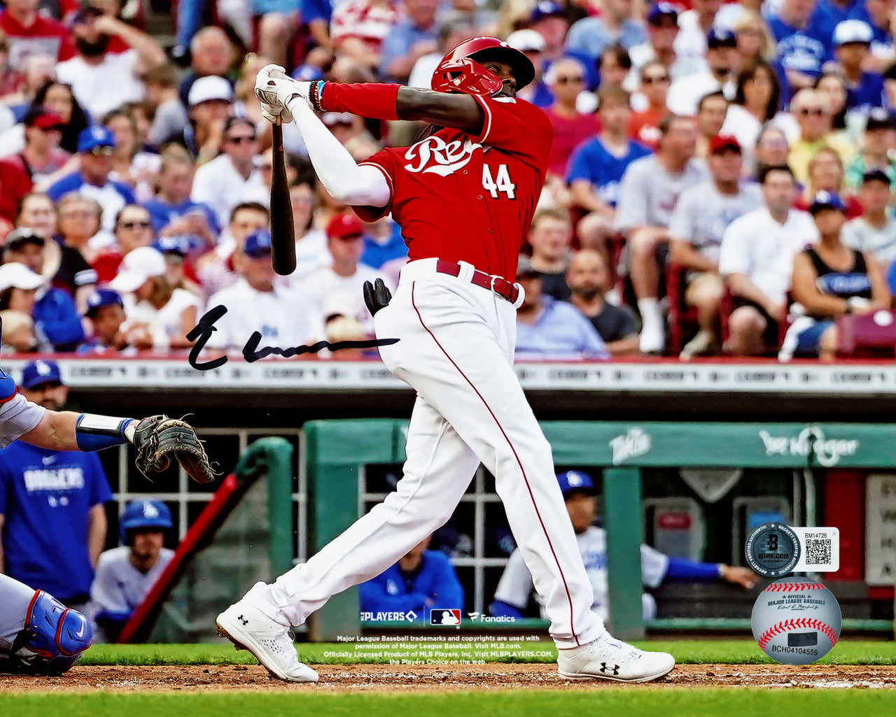 Elly De La Cruz Autographed Framed 8x10 Photo Cincinnati Reds HR Swing Beckett BAS QR Stock #254271