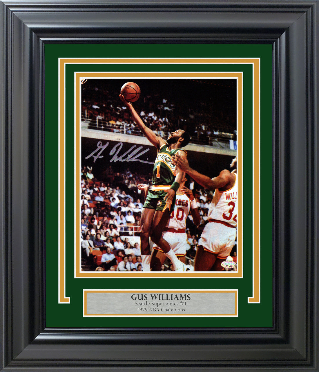 Gus Williams Autographed Framed 8x10 Photo Seattle Supersonics MCS Holo Stock #254273