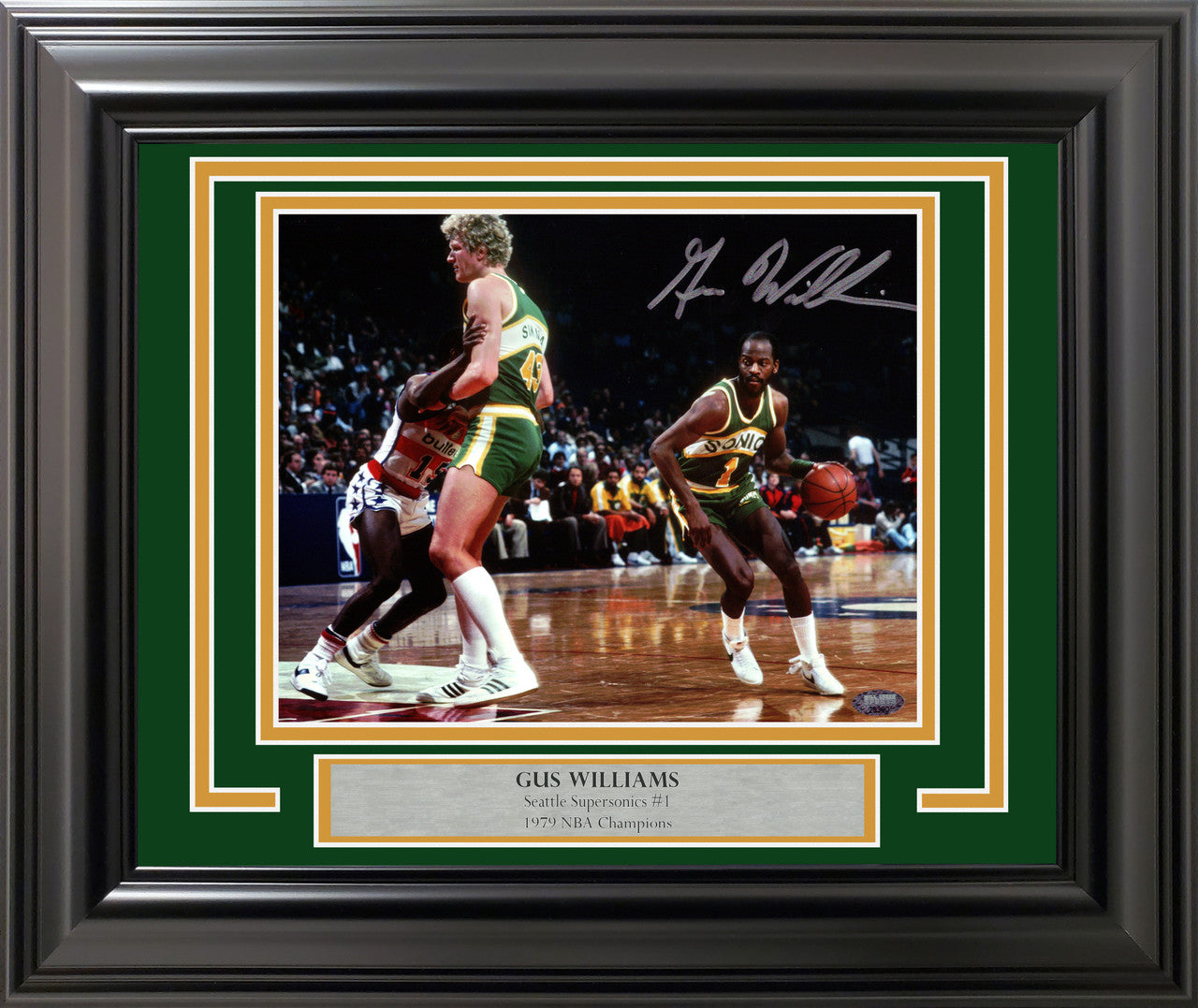 Gus Williams Autographed Framed 8x10 Photo Seattle Supersonics MCS Holo Stock #254274