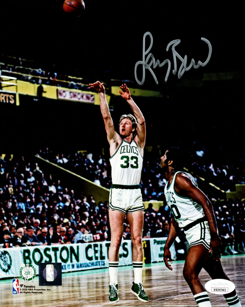 Larry Bird Autographed Framed 8x10 Photo Boston Celtics JSA Stock #254286