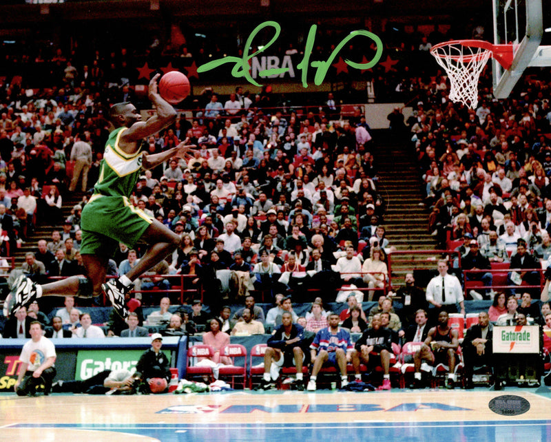 Shawn Kemp Autographed Framed 8x10 Photo Seattle Supersonics Slam Dunk Contest MCS Holo Stock #254298