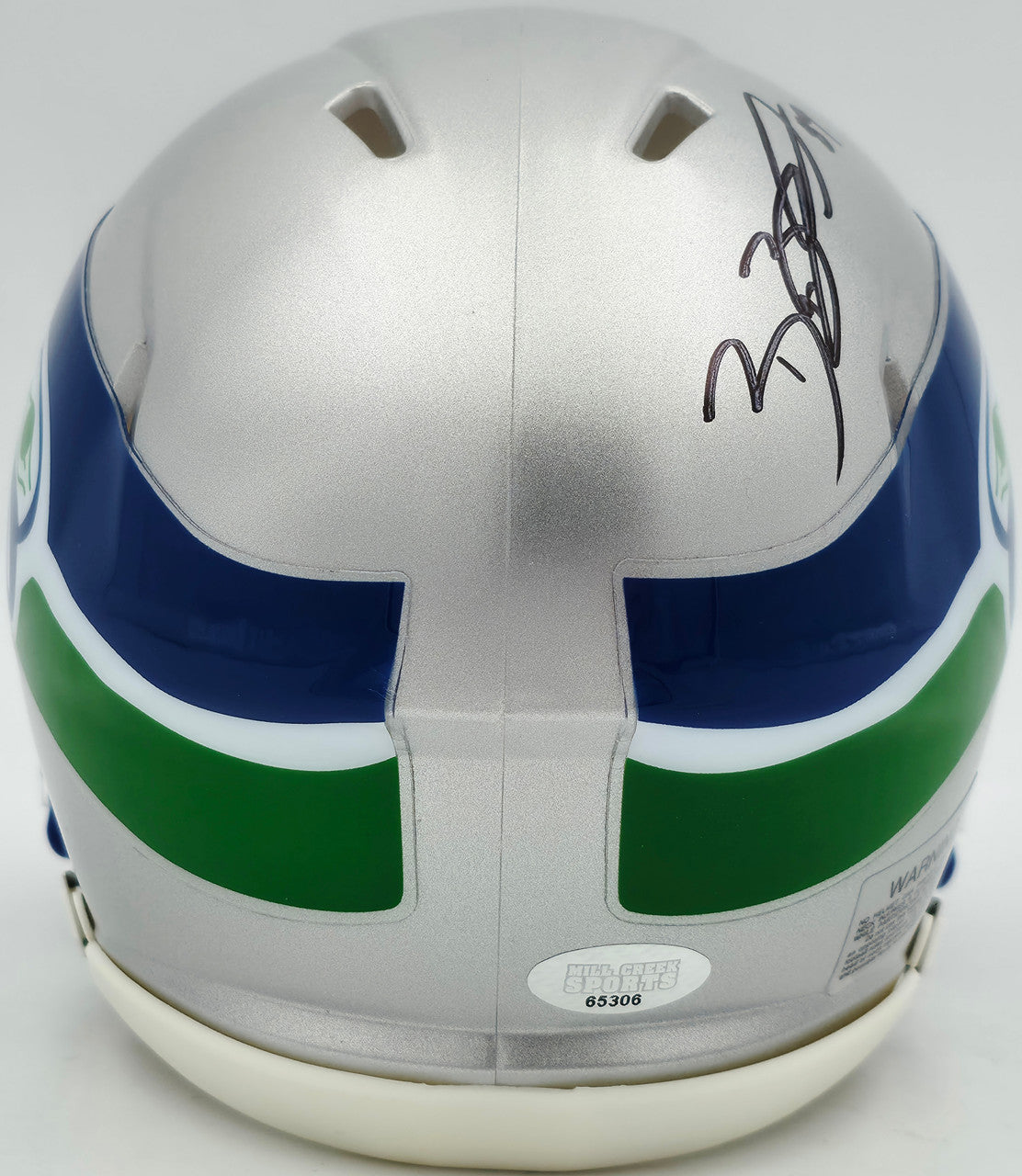 Brian Blades Autographed Seattle Seahawks 1983-01 Throwback Silver Speed Mini Helmet MCS Holo Stock #253615