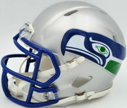 Brian Blades Autographed Seattle Seahawks 1983-01 Throwback Silver Speed Mini Helmet MCS Holo Stock #253615