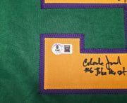 The Mighty Ducks Cast Autographed Green Hockey Sweater Jersey With 8 Signatures Beckett BAS Witness Stock #253582