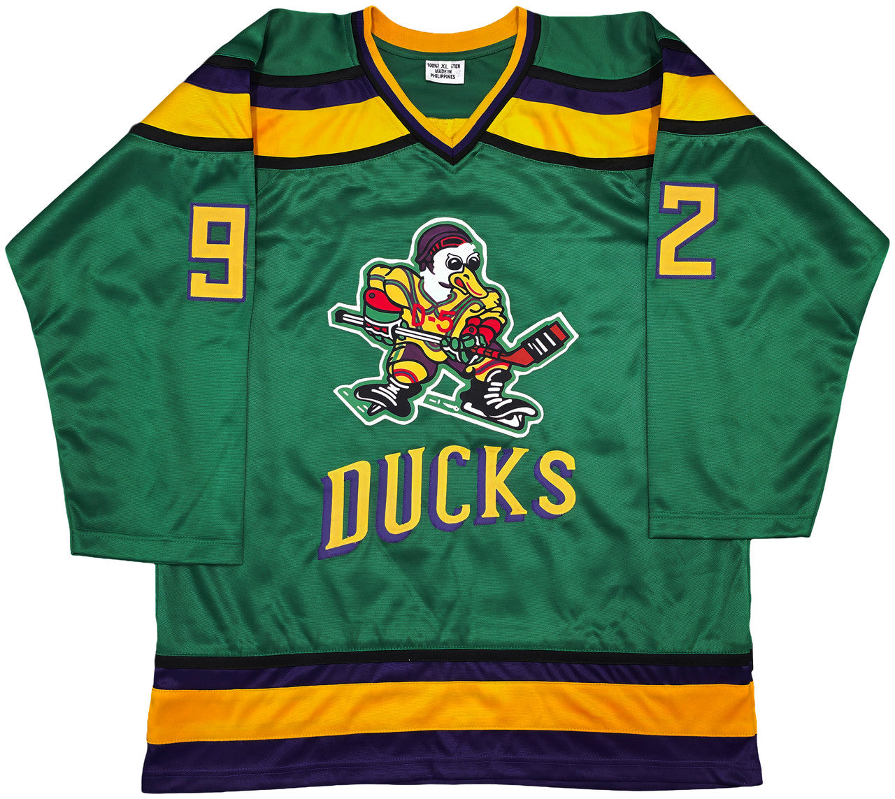 The Mighty Ducks Cast Autographed Green Hockey Sweater Jersey With 8 Signatures Beckett BAS Witness Stock #253582