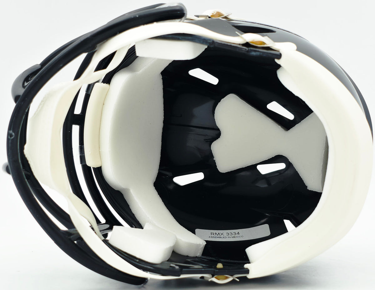 Jonathan Taylor Autographed Indianapolis Colts 2023 Alternate Black Speed Mini Helmet Beckett BAS Witness Stock #254432
