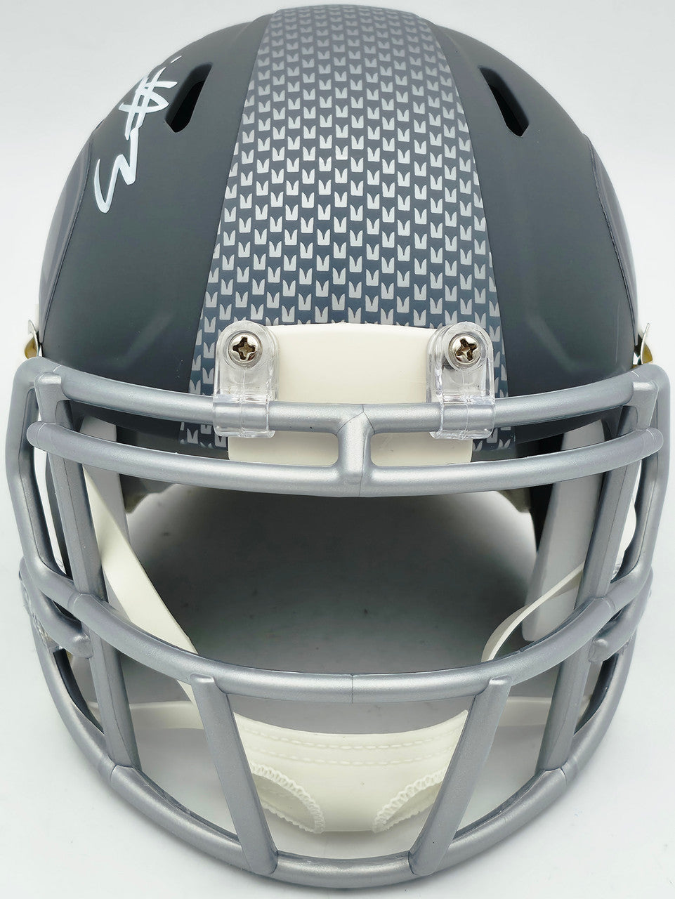 Nick Emmanwori Autographed Seattle Seahawks Slate Silver Speed Mini Helmet Beckett BAS Witness Stock #256027