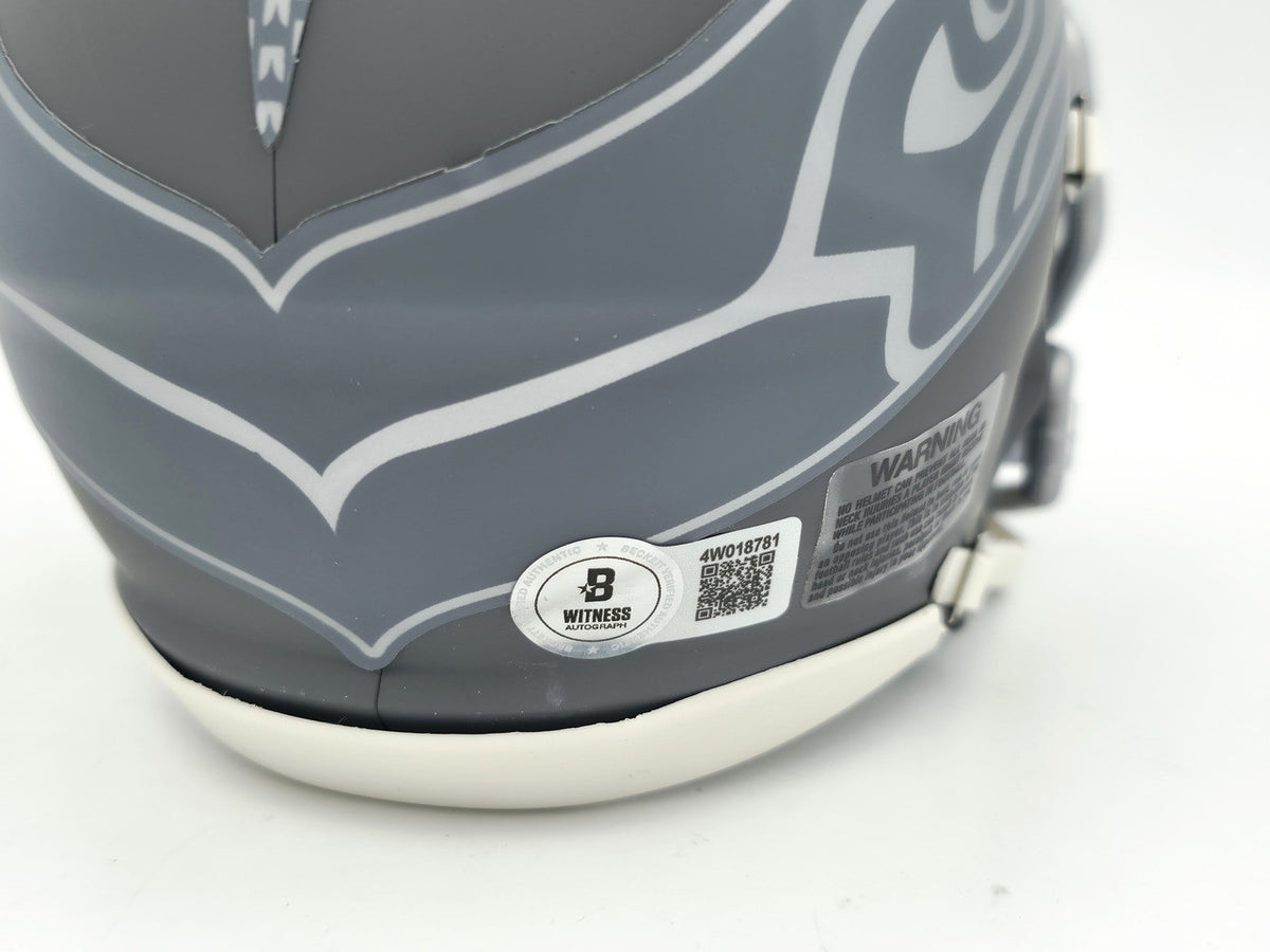 Nick Emmanwori Autographed Seattle Seahawks Slate Silver Speed Mini Helmet Beckett BAS Witness Stock #256027
