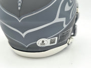 Nick Emmanwori Autographed Seattle Seahawks Slate Silver Speed Mini Helmet Beckett BAS Witness Stock #256027