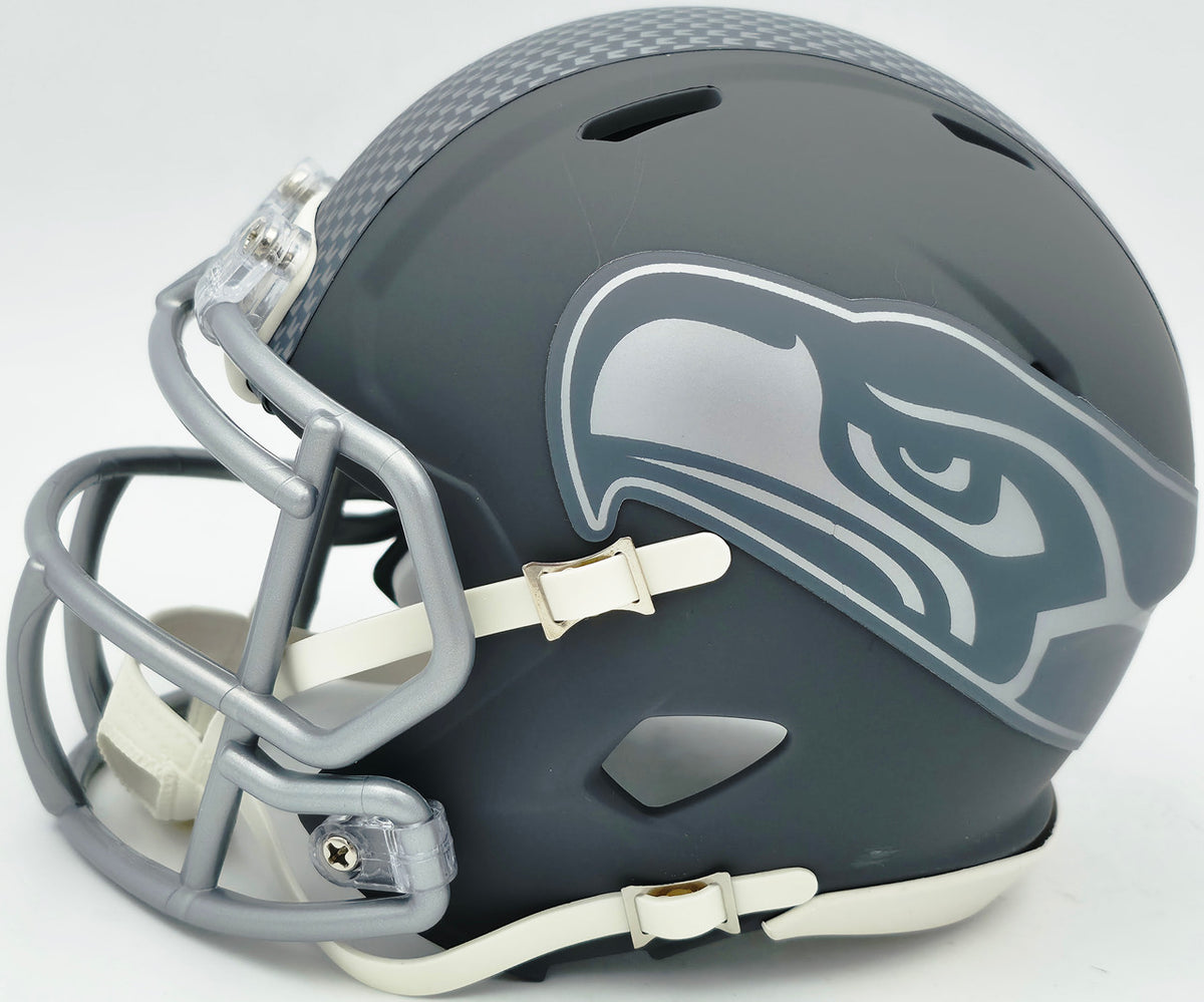 Nick Emmanwori Autographed Seattle Seahawks Slate Silver Speed Mini Helmet Beckett BAS Witness Stock #256027