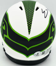Nick Emmanwori Autographed Seattle Seahawks Lunar Eclipse White Speed Mini Helmet Beckett BAS Witness Stock #256029