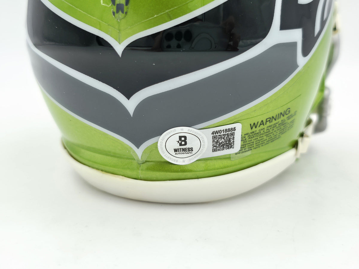 Nick Emmanwori Autographed Seattle Seahawks Flash Green Speed Mini Helmet Beckett BAS Witness Stock #256030