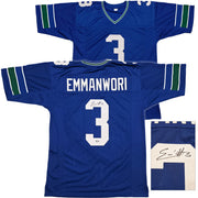 Seattle Seahawks Nick Emmanwori Autographed Throwback Blue Jersey Beckett BAS Witness Stock #256038