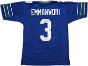 Seattle Seahawks Nick Emmanwori Autographed Throwback Blue Jersey Beckett BAS Witness Stock #256038