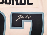 Seattle Kraken Yanni Gourde Autographed White Adidas Authentic Primegreen Jersey Size 54 Fanatics Holo Stock #254450