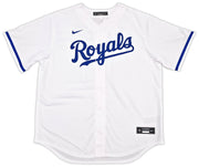 Kansas City Royals Salvador Perez Autographed White Nike Jersey Size XL Beckett BAS Witness Stock #254168