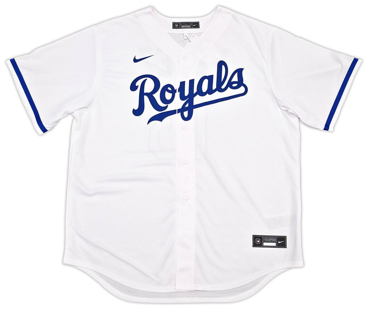 Kansas City Royals Salvador Perez Autographed White Nike Jersey Size XL Beckett BAS Witness Stock #254168