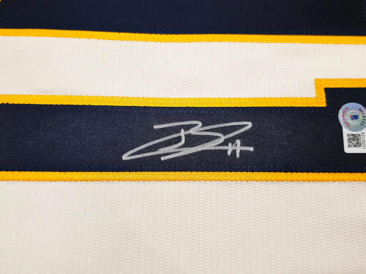 Milwaukee Brewers Jackson Chourio Autographed Cream Nike Jersey Size L Beckett BAS QR Stock #254434