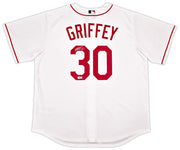 Cincinnati Reds Ken Griffey Jr. Autographed White Nike Jersey Size L Beckett BAS Witness Stock #255485