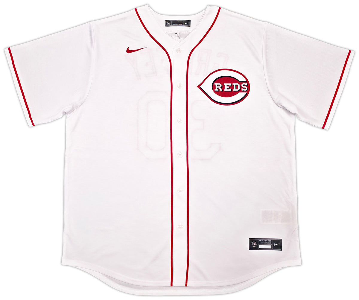 Cincinnati Reds Ken Griffey Jr. Autographed White Nike Jersey Size XL Beckett BAS Witness Stock #255486
