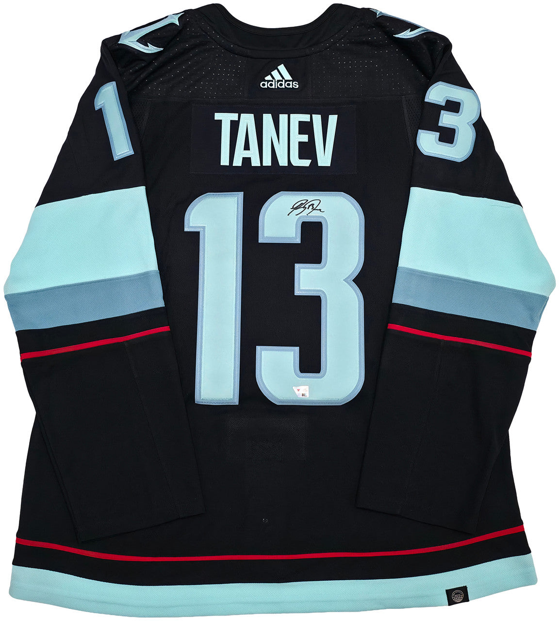 Seattle Kraken Brandon Tanev Autographed Blue Adidas Authentic Primegreen Jersey Size 54 Fanatics Holo Stock #254458