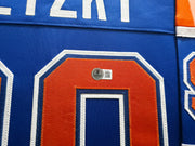 Edmonton Oilers Wayne Gretzky Autographed Framed Blue & Orange Jersey Beckett BAS QR Stock #254312