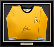 Star Trek William Shatner Autographed Framed Gold Uniform Jersey JSA Stock #256417