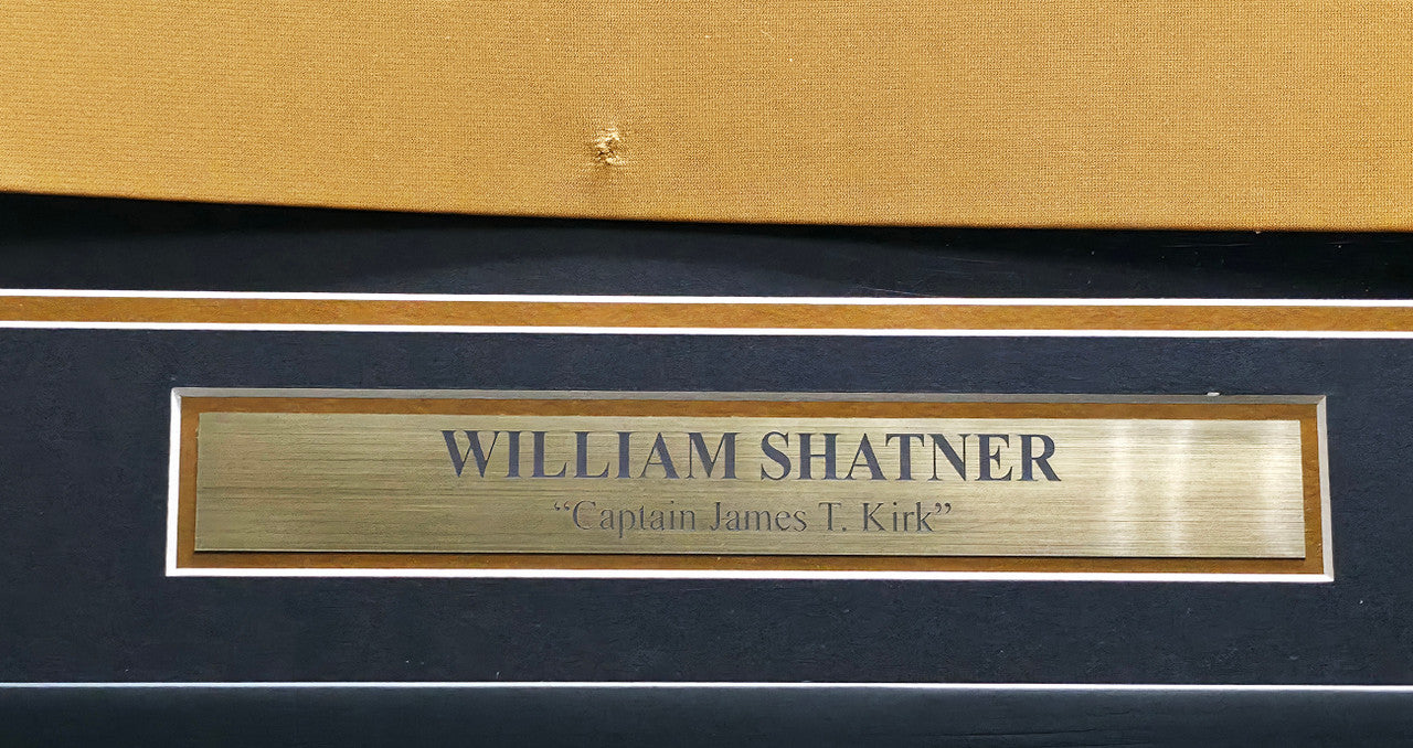 Star Trek William Shatner Autographed Framed Gold Uniform Jersey JSA Stock #256417
