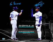Ken Griffey Jr. & Sr. Autographed Framed 16x20 Photo Seattle Mariners Back To Back HR's Beckett BAS Witness Stock #256661