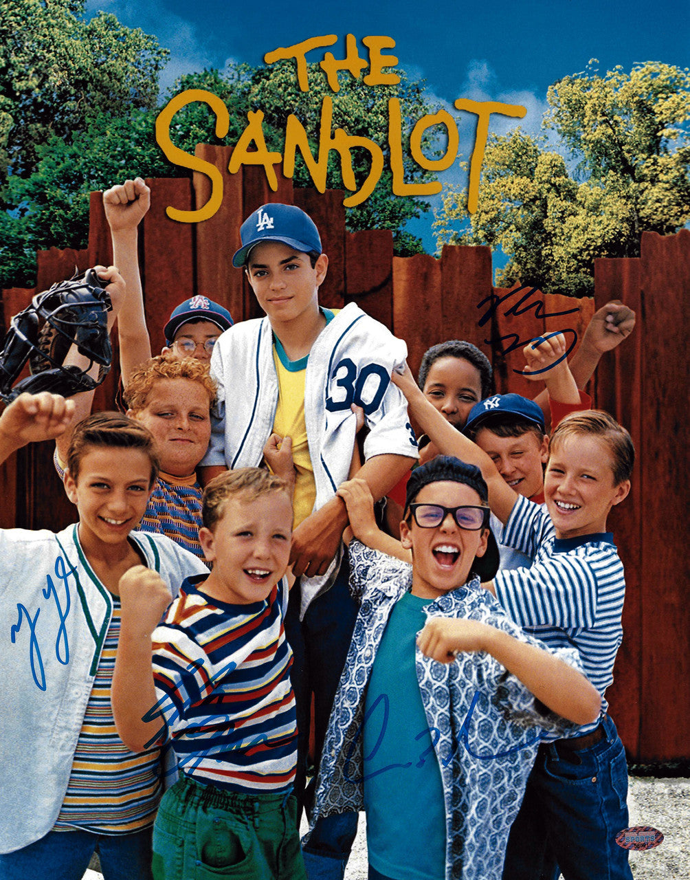 The Sandlot Cast Autographed Framed 11x14 Photo With 4 Signatures MCS Holo Stock #256656