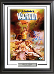 Chevy Chase Autographed Framed 11x17 Vacation Movie Poster Beckett BAS Witness Stock #256659