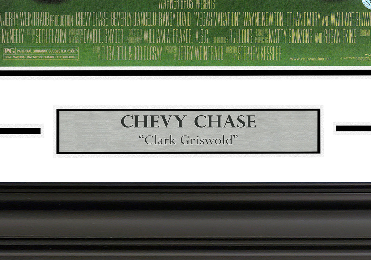Chevy Chase Autographed Framed 11x17 Vegas Vacation Movie Poster Beckett BAS Witness Stock #256660