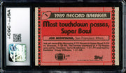 Joe Montana Autographed 1990 Topps Card #1 San Francisco 49ers Auto Grade Gem Mint 10 CGC x JSA Stock #254416