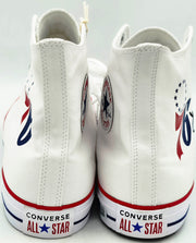 Julius "Dr. J" Erving Autographed White All Star Philadelphia 76ers Logo Converse Shoes Size 16 Beckett BAS QR Stock #256802