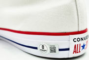 Julius "Dr. J" Erving Autographed White All Star Philadelphia 76ers Logo Converse Shoes Size 16 Beckett BAS QR Stock #256802