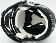 Tez Johnson Autographed Oregon Ducks Matte Black Speed Mini Helmet JSA Witness Stock #256797