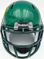 Tez Johnson Autographed Oregon Ducks Green Speed Mini Helmet JSA Witness Stock #256798