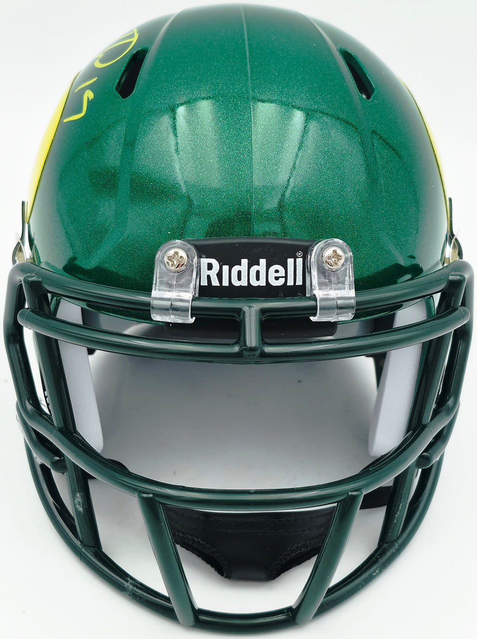 Tez Johnson Autographed Oregon Ducks Green Speed Mini Helmet JSA Witness Stock #256798